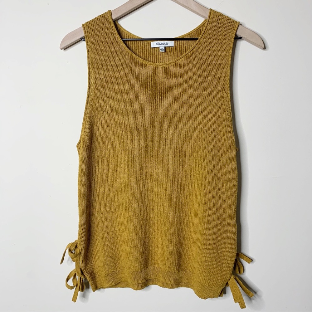 Madewell Mustard Side Tie Sweater Tank Size M - Picture 2 of 7